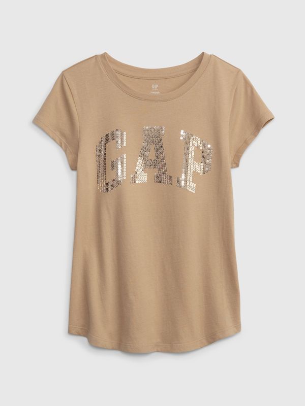 GAP GAP Children's T-shirt organic with logo from sequins - Girls