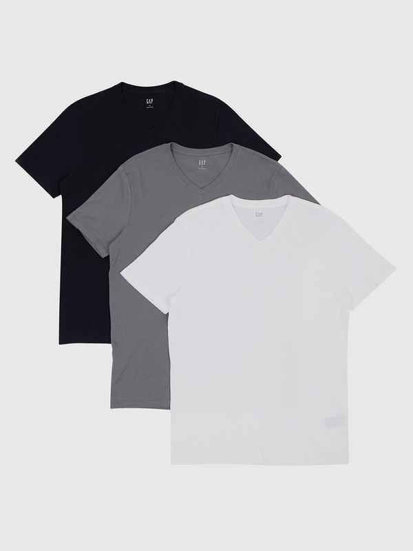 GAP GAP Cotton T-shirts with V-neck, 3pcs - Men