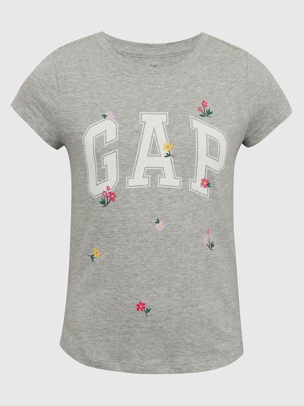 GAP GAP Kids T-shirt organic logo and flowers - Girls