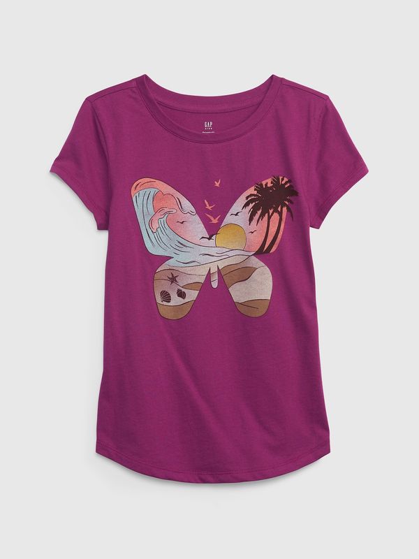 GAP GAP Kids T-shirt organic with butterfly - Girls