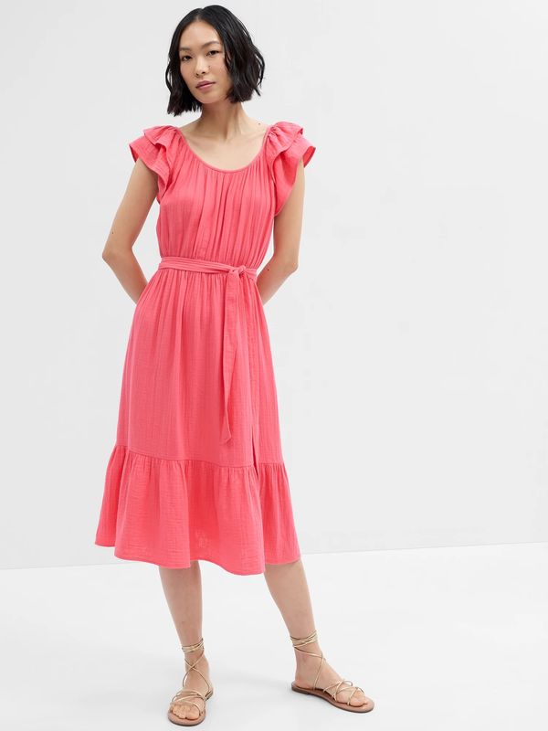 GAP GAP Muslin midi dress with frills - Women