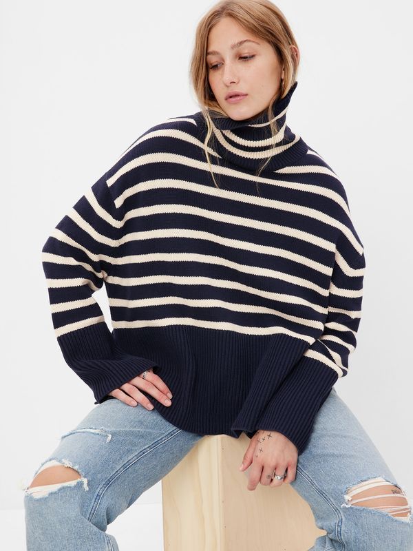GAP GAP Striped Sweater with Turtleneck Oversized - Women