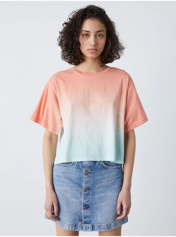 GAS Blue-orange women loose cropped T-Shirt GAS Holly - Women