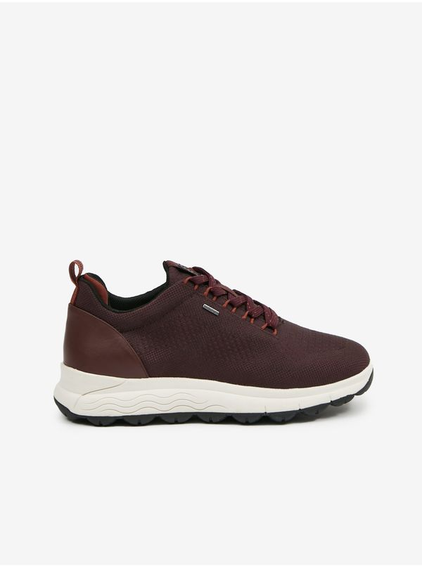 GEOX Burgundy Women's Sneakers with Leather Details Geox Spherica - Women