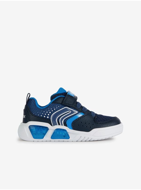 GEOX Dark Blue Boys Sneakers with Glowing Geox Sole - Boys