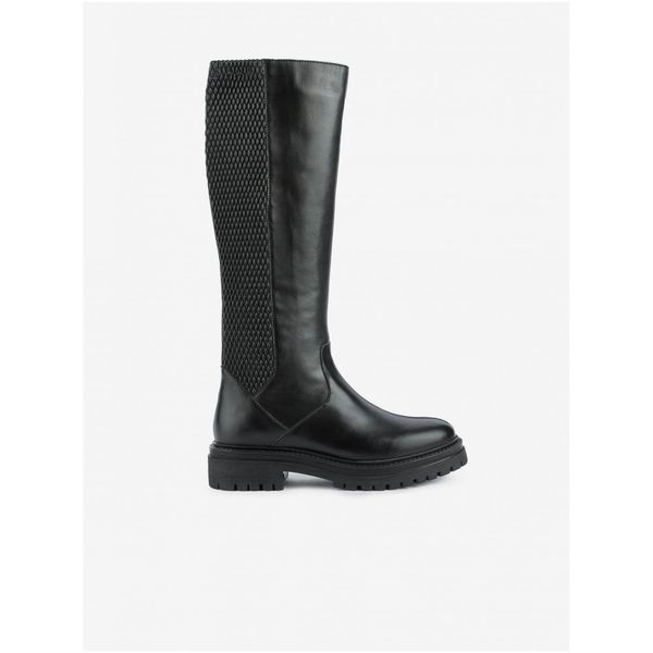 GEOX Geox Iridea Black Leather Boots - Womens