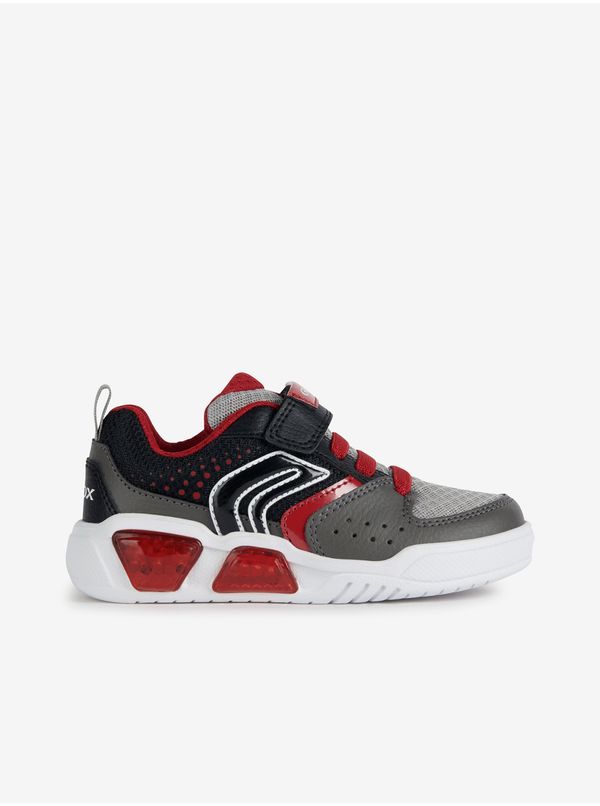 GEOX Red and Grey Boys Sneakers with Glowing Sole Geox - Boys