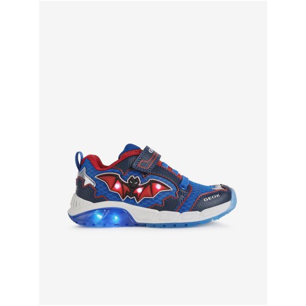 GEOX Red-blue boys' shoes with glowing sole Geox Spaziale - Boys