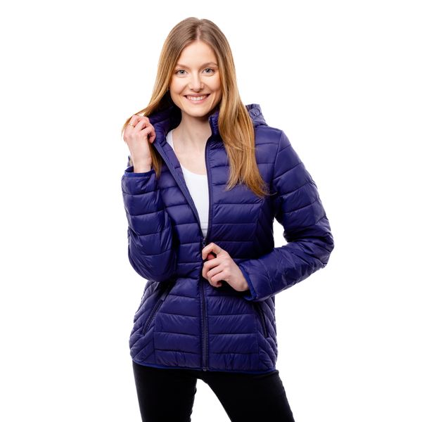 Glano Ladies Quilted Jacket with Hood GLANO - navy
