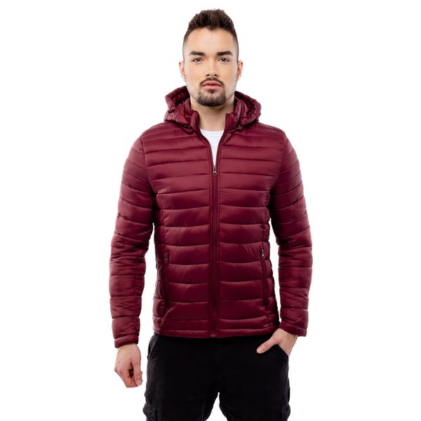 Glano Man ́s quilted jacket GLANO - burgundy