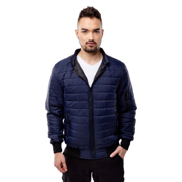 Glano Men's Quilted Hooded Jacket GLANO - navy