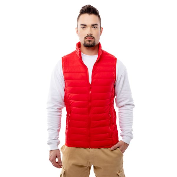 Glano Men's quilted vest GLANO - red