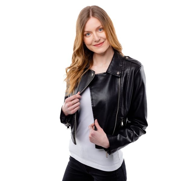 Glano Women's Leatherette Jacket GLANO - Black