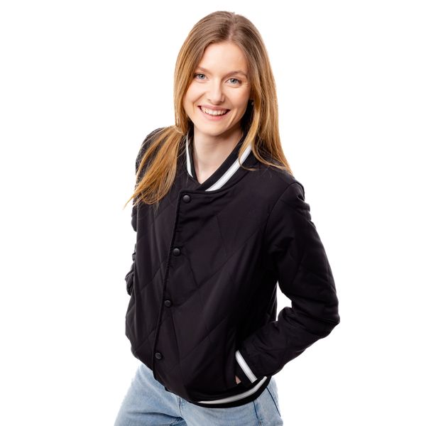 Glano Women's Quilted Bomber Jacket GLANO - Black