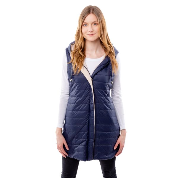 Glano Women's quilted double-sided vest GLANO - dark blue