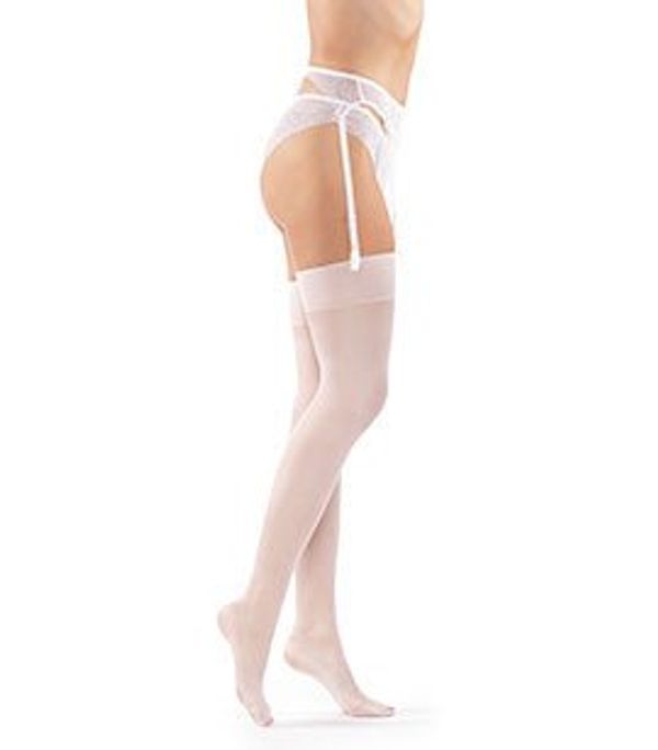 Gorteks Women's elegant stockings without silicone 15 DEN - white