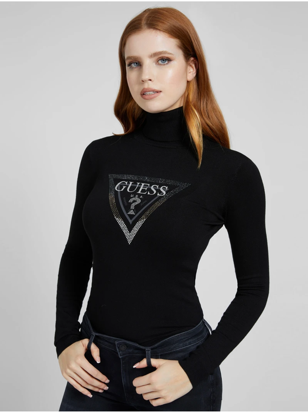 Guess Black Ladies Turtleneck Guess - Ladies