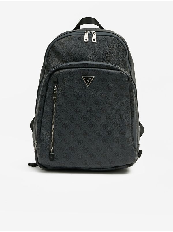 Guess Black Mens Patterned Backpack Guess Vezzola - Men