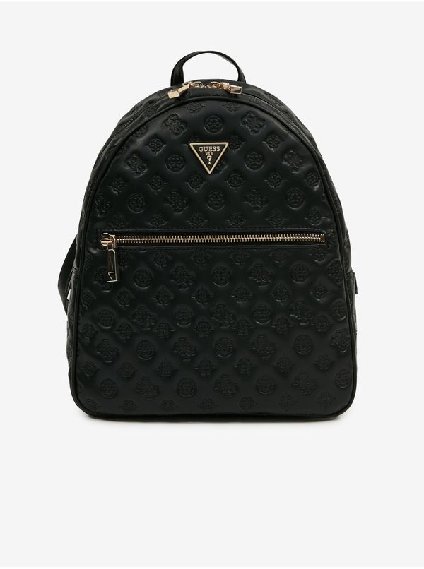 Guess Black Womens Patterned Backpack Guess Vikky - Women