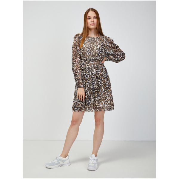 Guess Brown dress with animal pattern Guess Enora - Women