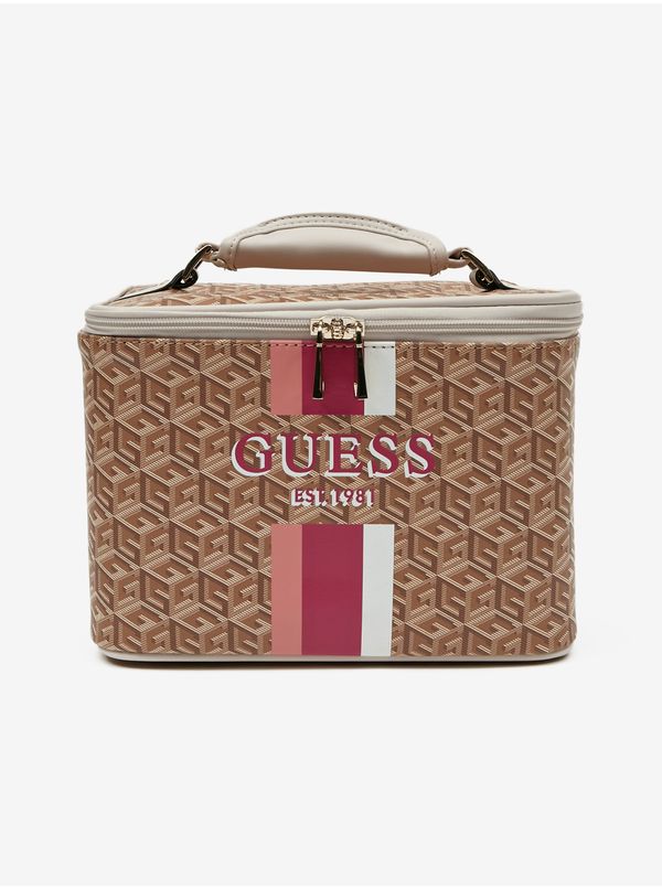 Guess Brown Women's Patterned Cosmetic Case Guess Wilder Beauty - Women