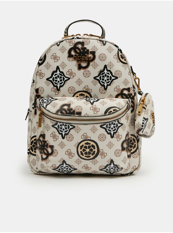 Guess Cream Women's Patterned Backpack Guess House Party - Women