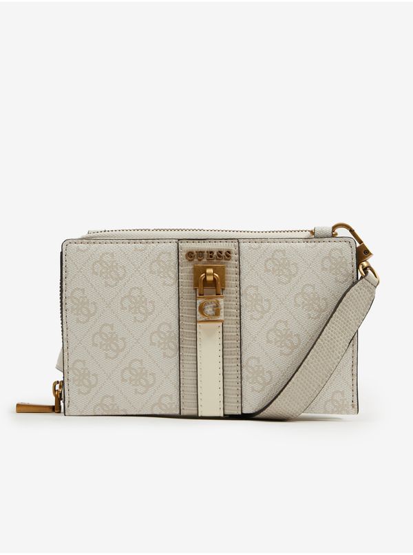 Guess Cream Women's Patterned Handbag Guess Ginevra - Women