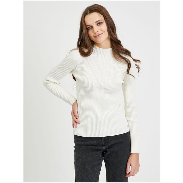 Guess Cream Women's Ribbed Sweater Guess Rita - Women