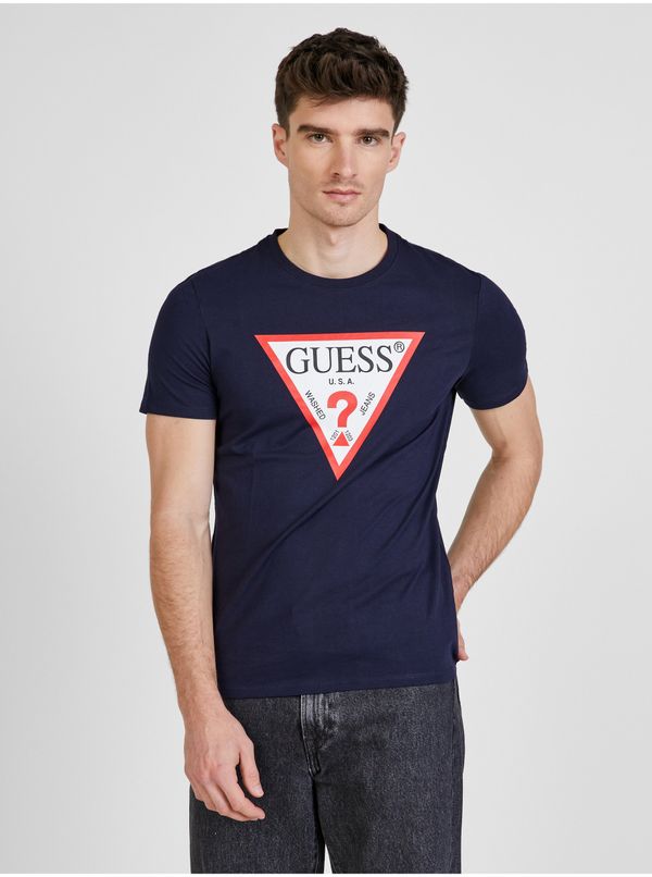 Guess Dark Blue Men's T-Shirt Guess - Men's