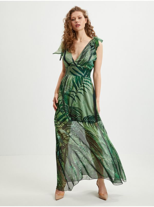 Guess Green Women's Patterned Maxi-Dresses with Silk Guess Venus - Ladies