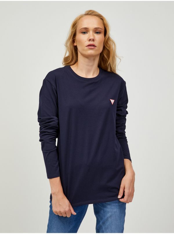 Guess Guess Dark Blue Unisex Long Sleeve T-Shirt - Women