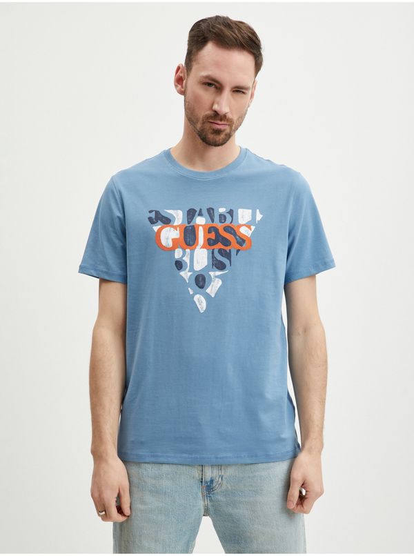 Guess Light blue men's T-shirt Guess Blurri - Men