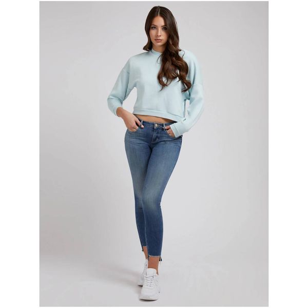 Guess Light Blue Women's Cropped Sweatshirt Guess - Women