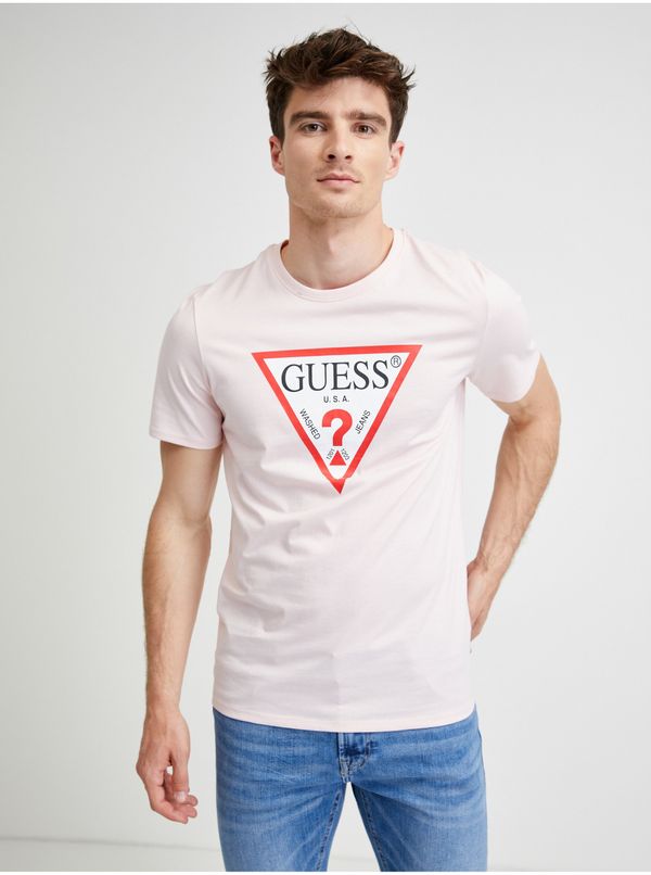 Guess Light Pink Men's T-Shirt Guess - Men's