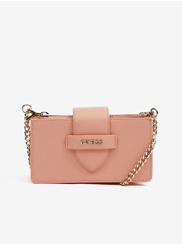Guess Light pink women's crossbody handbag Guess Card Case On Chain - Women