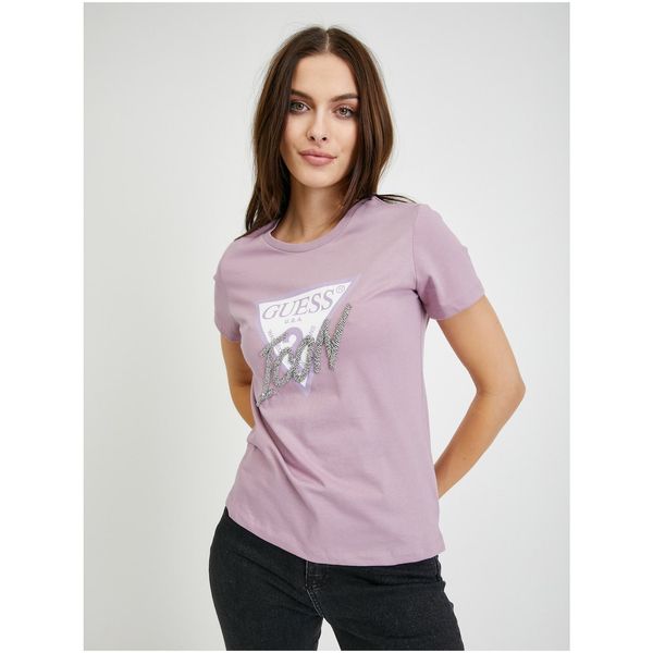 Guess Light Purple Women's T-Shirt Guess - Women