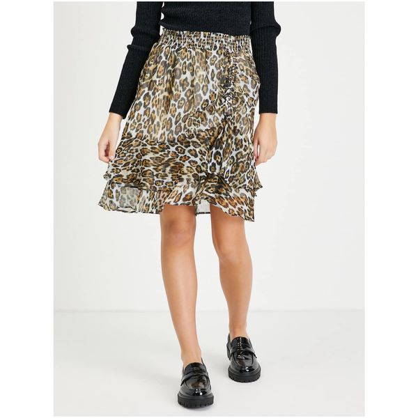 Guess White-brown patterned skirt Guess Alix - Women