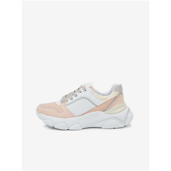 Guess White-pink women's sneakers on the Platform Guess - Women