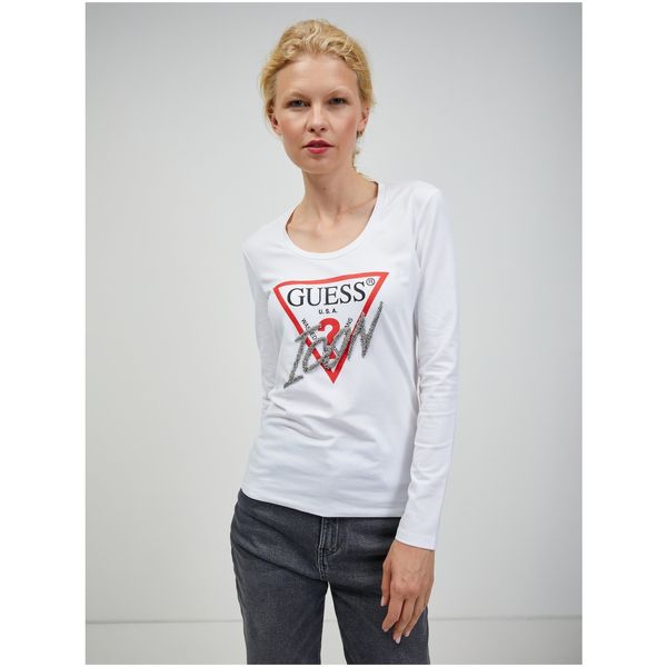 Guess White Women's Long Sleeve T-Shirt Guess - Women