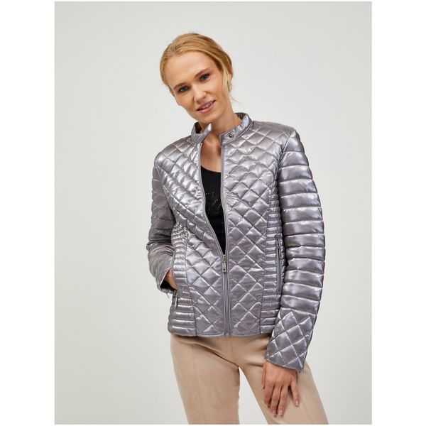 Guess Women's Quilted Jacket in Silver Guess Vona - Women