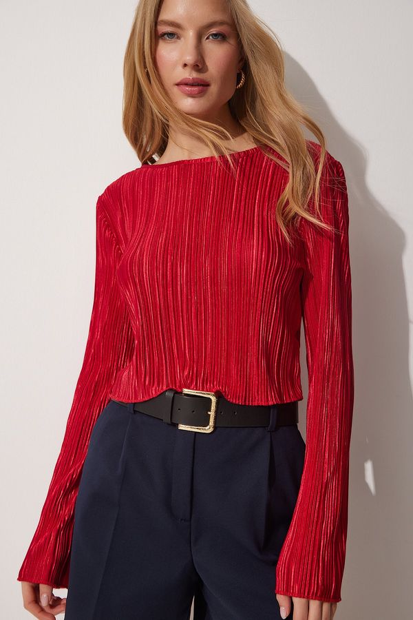 Happiness İstanbul Happiness İstanbul Blouse - Red - Boat neck