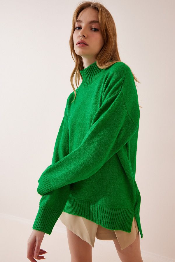 Happiness İstanbul Happiness İstanbul Sweater - Green - Oversize