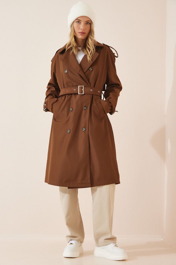 Happiness İstanbul Happiness İstanbul Trench Coat - Brown - Double-breasted