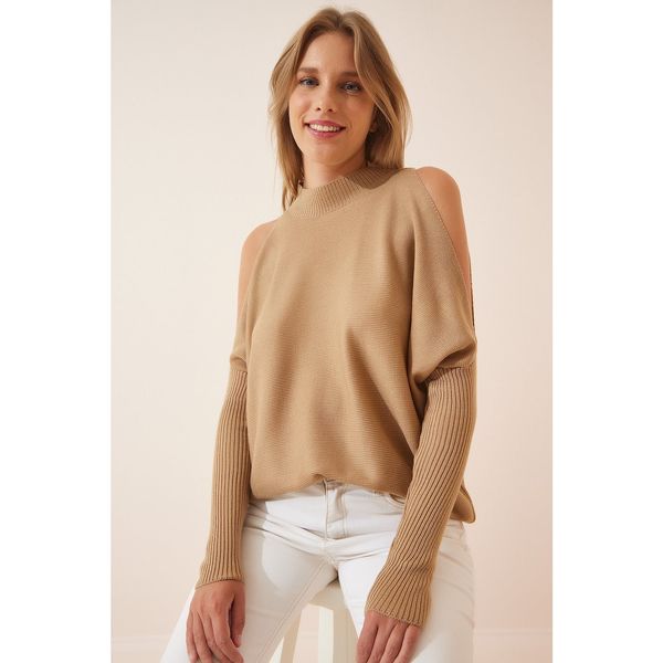Happiness İstanbul Happiness İstanbul Women's Biscuit Cut Out Detailed Oversize Knitwear Sweater