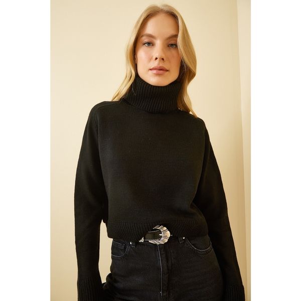 Happiness İstanbul Happiness İstanbul Women's Black Turtleneck Crop Knitwear Sweater