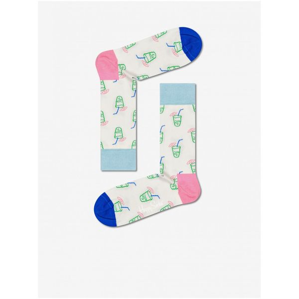 Happy Socks Blue-cream patterned socks Happy Socks Lemonade - Women