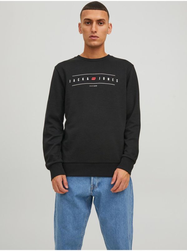 Jack & Jones Black Mens Sweatshirt Jack & Jones Flag - Men