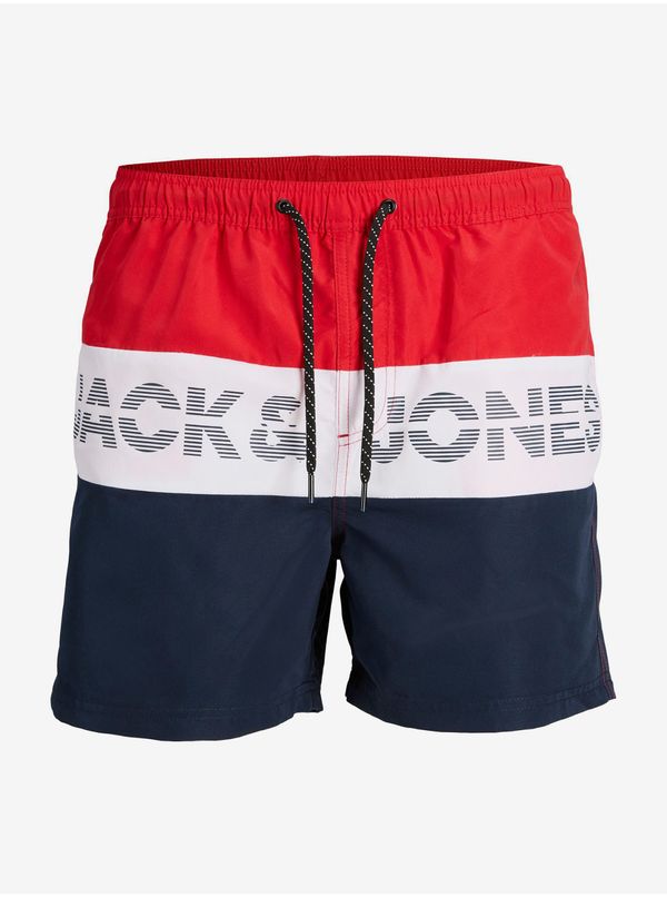 Jack & Jones Blue-Red Mens Swimwear Jack & Jones Fiji - Men