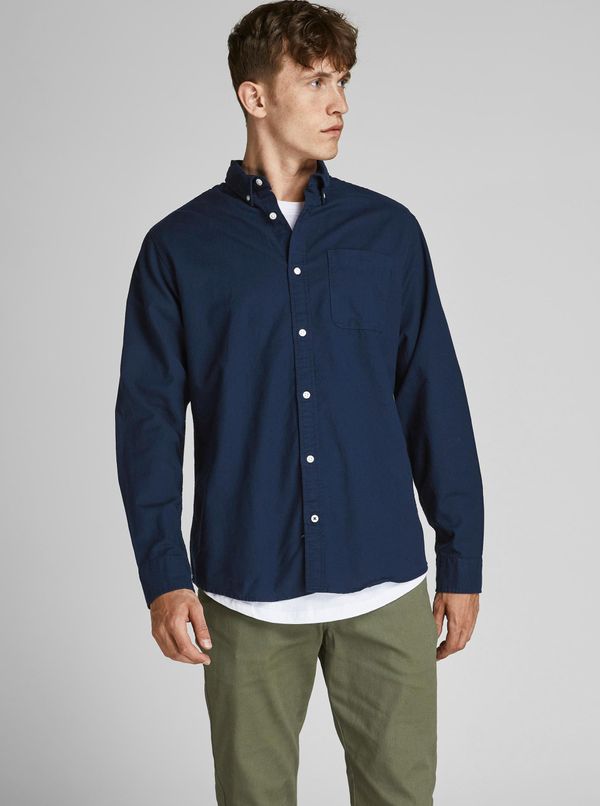 Jack & Jones Dark blue Jack & Jones Oxford Shirt - Men