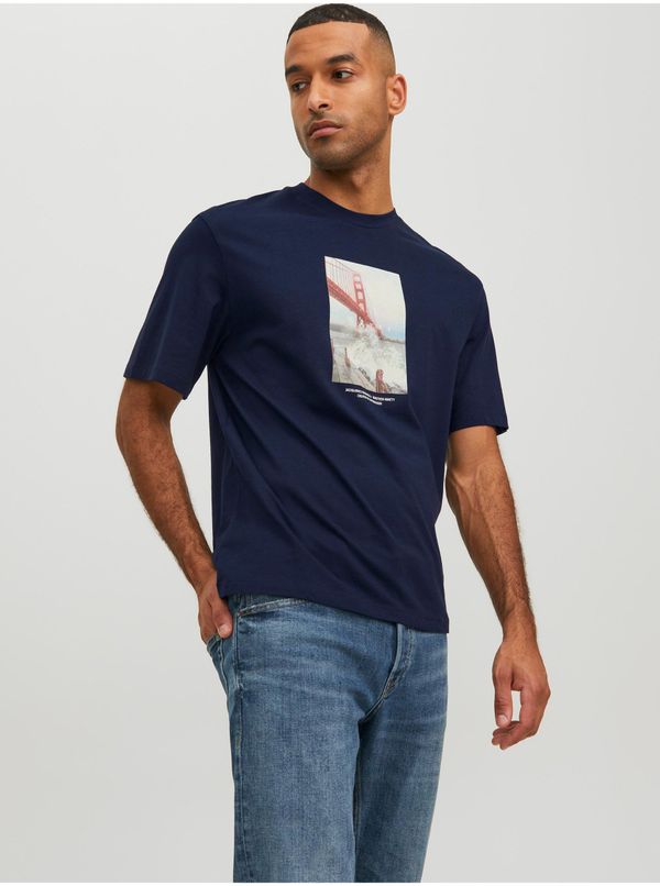 Jack & Jones Dark blue men's T-Shirt Jack & Jones Copenhagen - Men